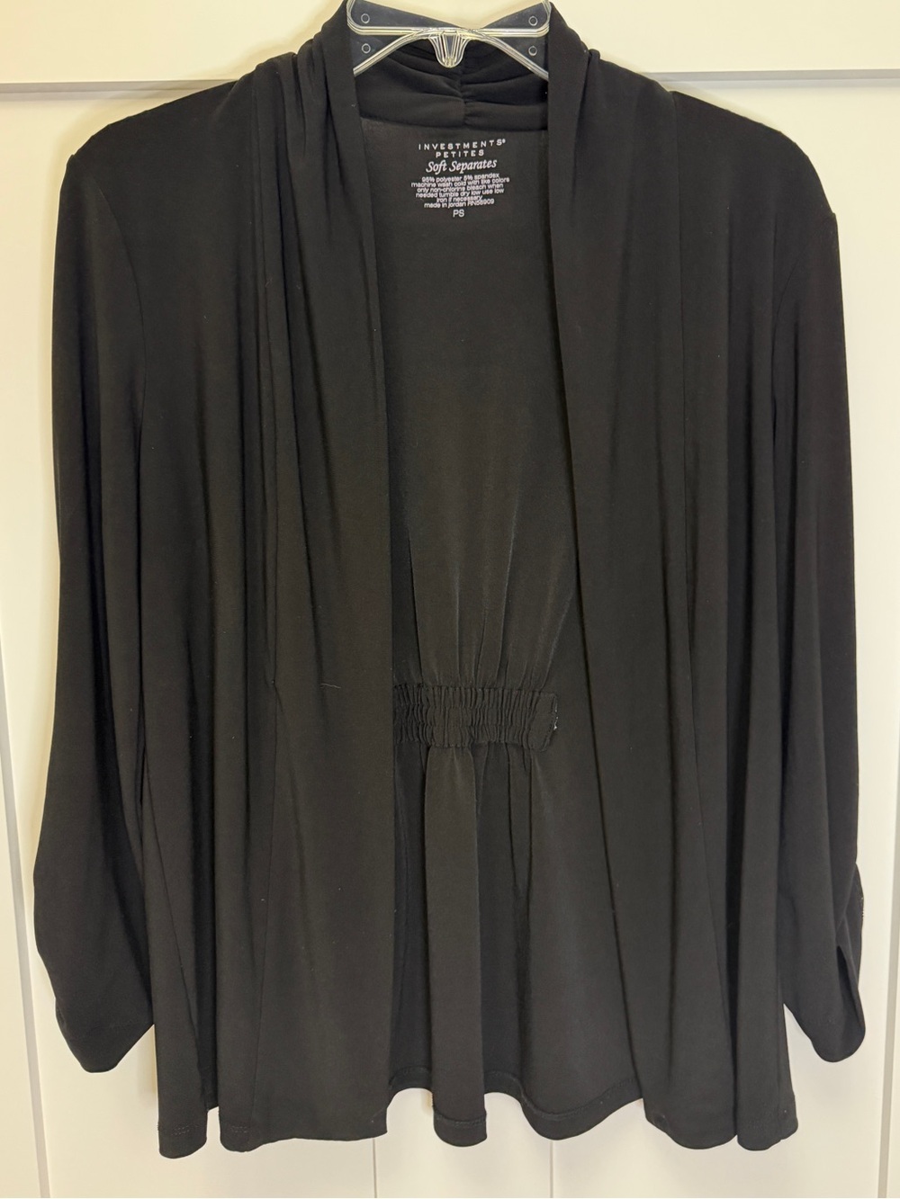 Investments Petites Soft Separates Black Knit Cardigan